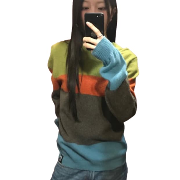 스투시 배색 니트