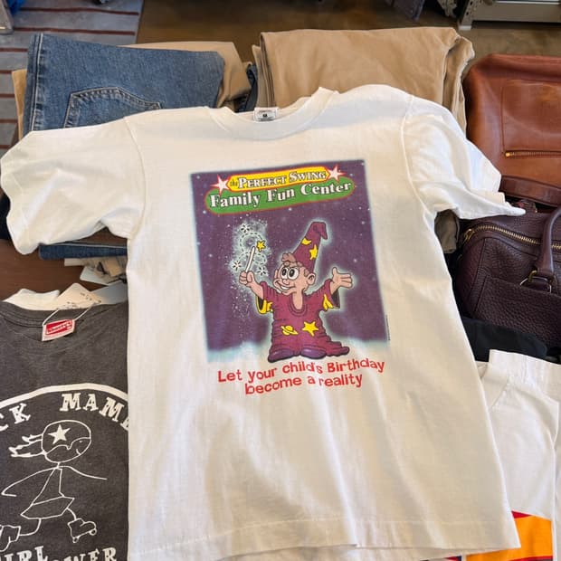 90S 미국빈티지 미국티셔츠 패밀리 펀 센터 키치 그래픽 S