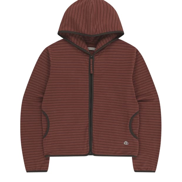 코이세이오 스트라이프 플리스 후드집업 레드