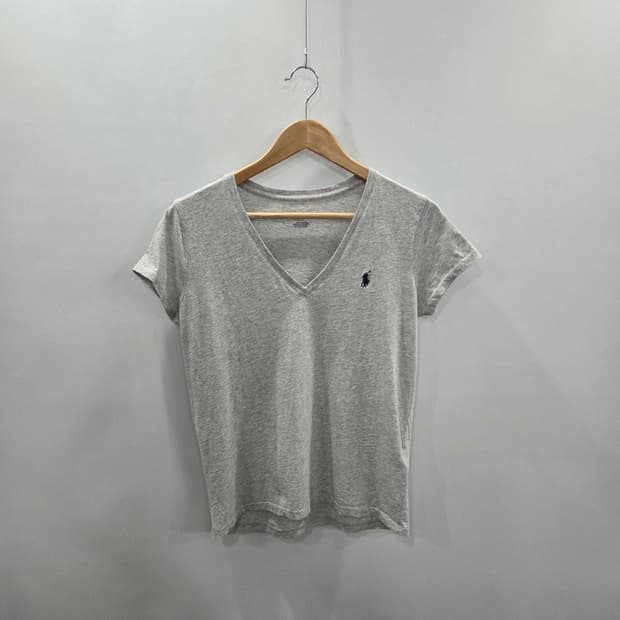 폴로랄프로렌 우먼 브이넥 티셔츠 그레이 M