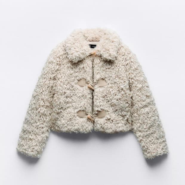 자라 페이크 퍼 크롭 점퍼 XS