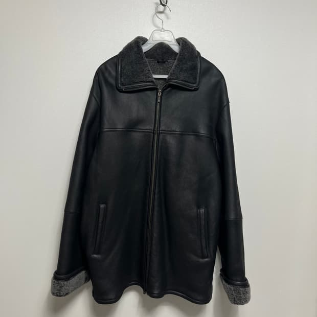 남성 무스탕 자켓 블랙 xl