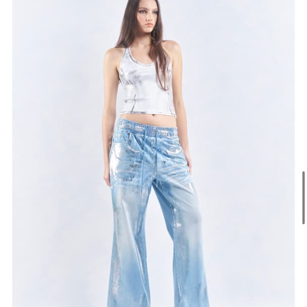 2000아카이브 DENIM METALLIC SWEATPANTS