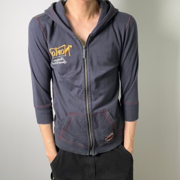 Norton 노턴 차콜 7부 후드 집업 M