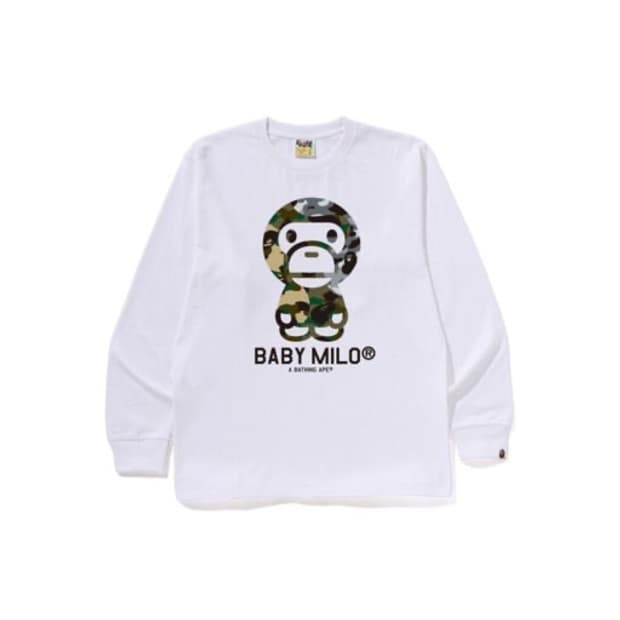 베이프 퍼스트 카모 크레이지 베이비 마일로 롱 슬리브 티셔츠