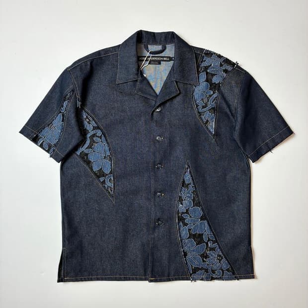 앤더슨벨 23FW 패치워크 데님 반팔 셔츠 PN9471