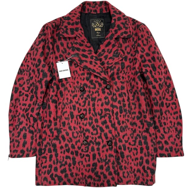 Diesel Leopard Wool Coat