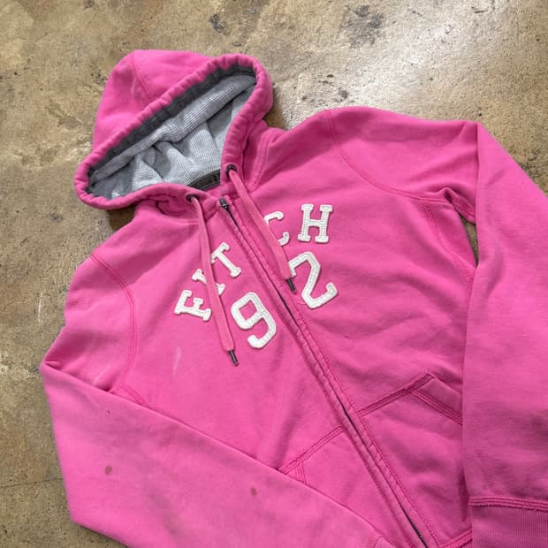 아베크롬비 딸기우유 핑크 딱붙 후드집업