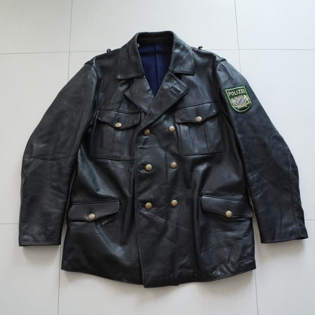 80s German Polizei 독일 경찰 레더 가죽 자켓 105