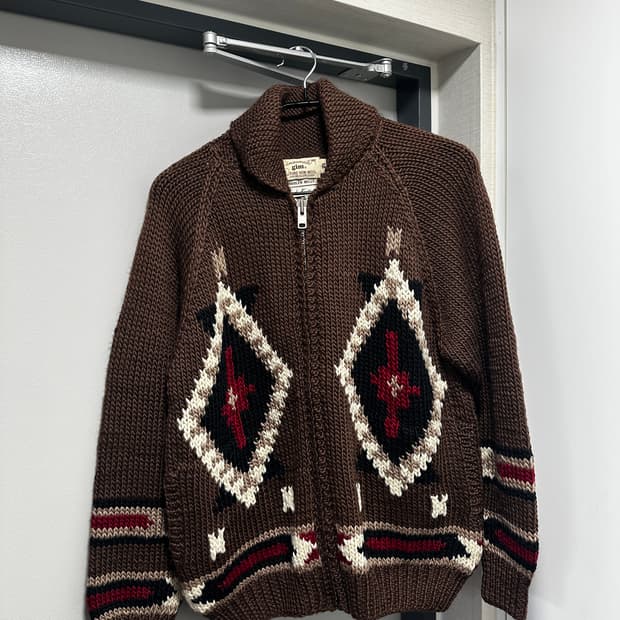 노르딕 헤비 울 집업 코위찬 handknit
