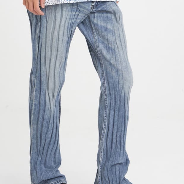 MARTINE ROSE Crinkle Straight Leg Jean