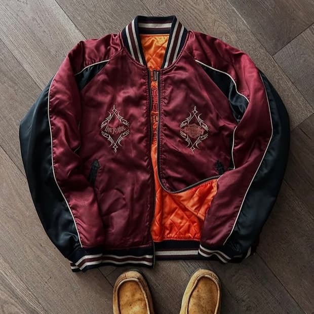 80‘s 리버시블 할리데이비슨 스카쟌