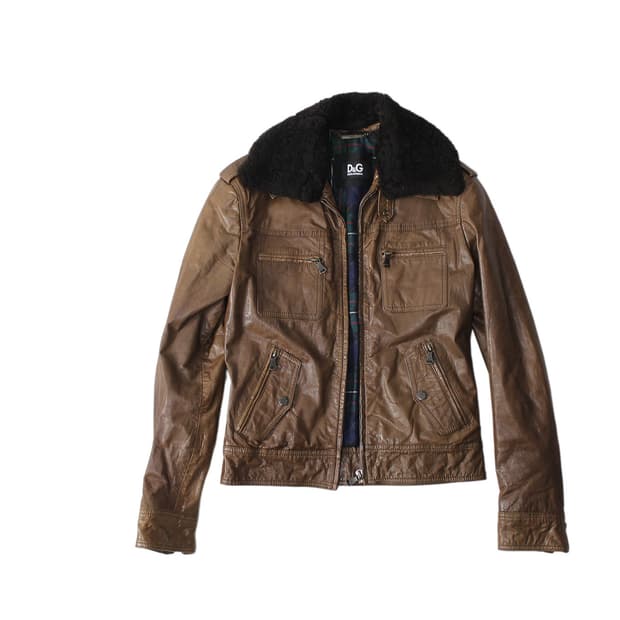 2000s Dolce & Gabbana 돌체앤가바나 고트스킨 레더자켓