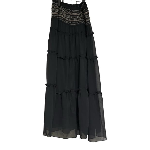 모리걸 st 블랙 캉캉 롱 스커트
