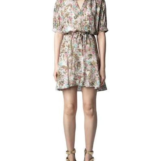 쟈딕앤볼테르 YOKO 플라워 브이넥 원피스  XS사이즈