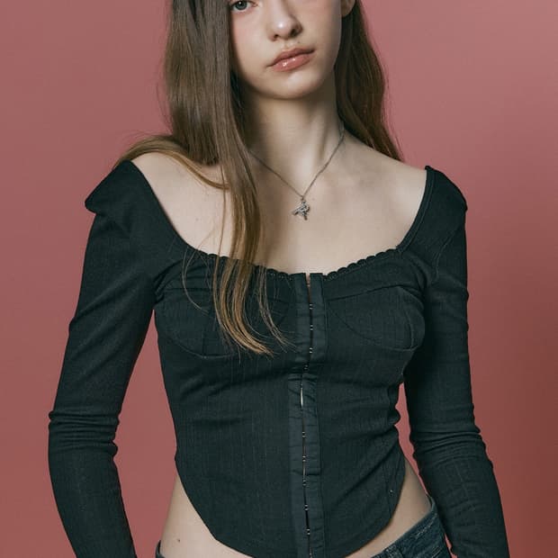 미개봉) 플리즈노팔로우 Joan Corset 조안 코르셋 탑 블랙