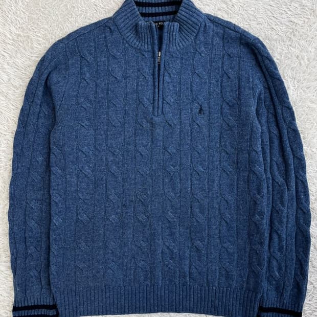 빈폴 반집업 꽈배기 니트/#311