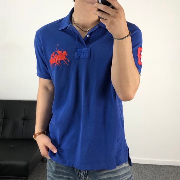 폴로 정품 빅포니 치프키프 블루 pk 티 멀티포니
