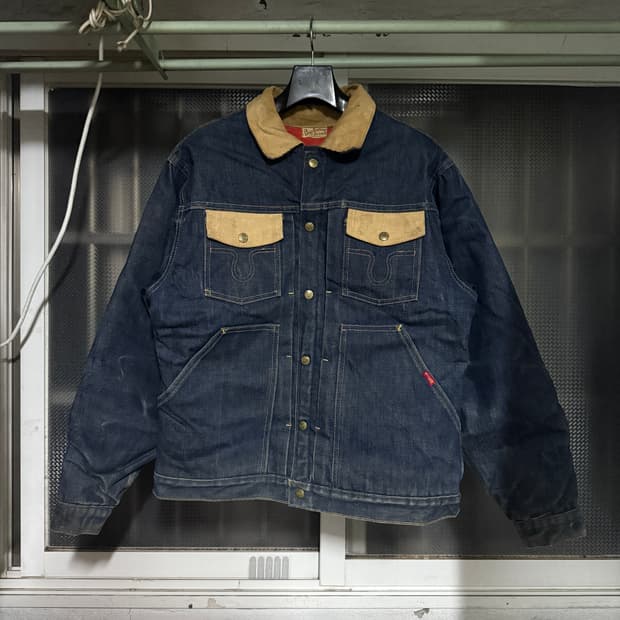 60~70s Big Smith 코듀로이 액센트 데님 웨스턴 워크자켓