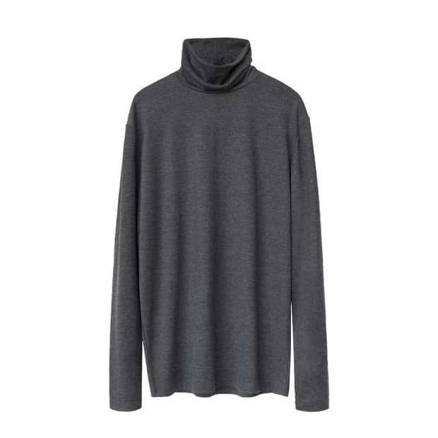 [3] 폴리테루 터틀넥 슬리브 차콜