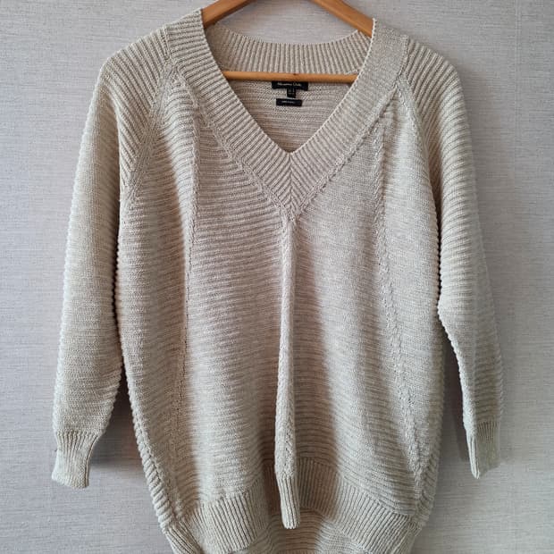 Massimo dutti 마시모두띠 연베이지 글리터 니트 Made in 