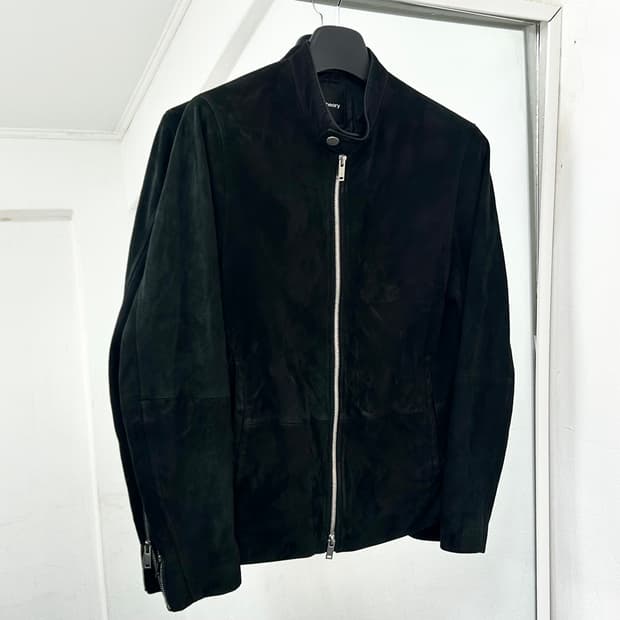 띠어리 양가죽 스웨이드 바이커 자켓
