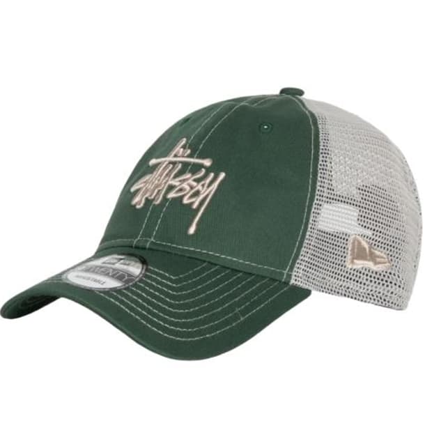 스투시 뉴에라 9Twenty 베이직 트러커 그린 볼캡 모자