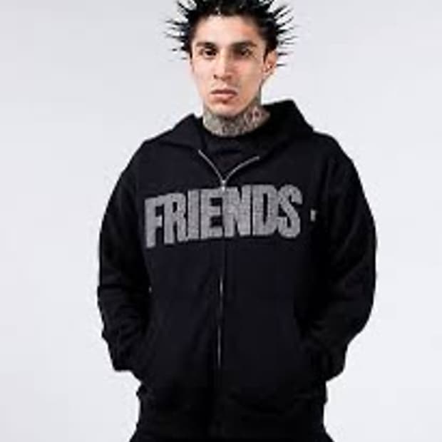 Vlone 라인스톤 후드집업 S 