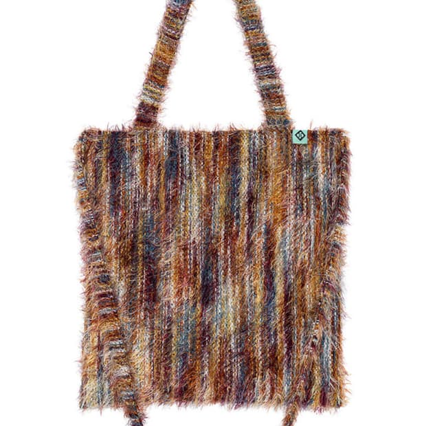 헤레틱 KNIT STRIPE TOTE BAG / orange 