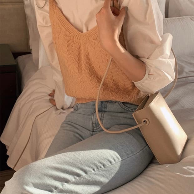 (미개봉, 새상품) 슬로우앤드 모리스 니트 뷔스티에 - 소프트 베이지 색