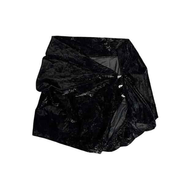 리츠코 시라하마 벨벳 비대칭 버튼 가디건 탑