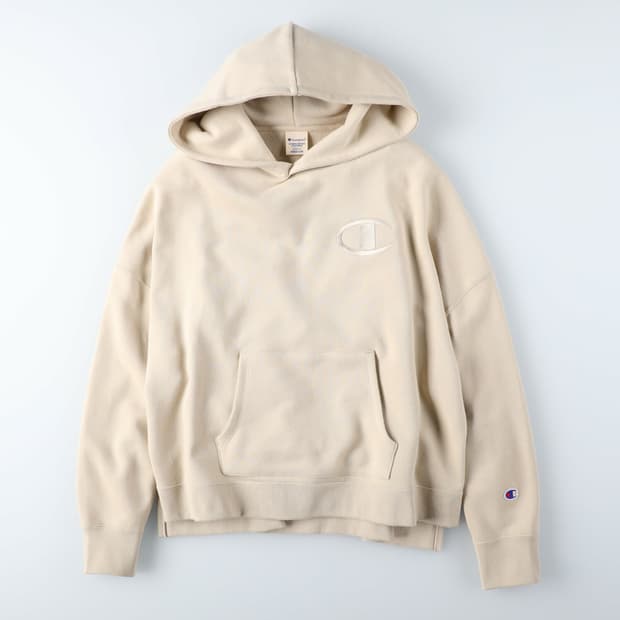 챔피온 일본빈티지)빅로고 베이지 모리걸 y2k 라떼갸루st 후드티