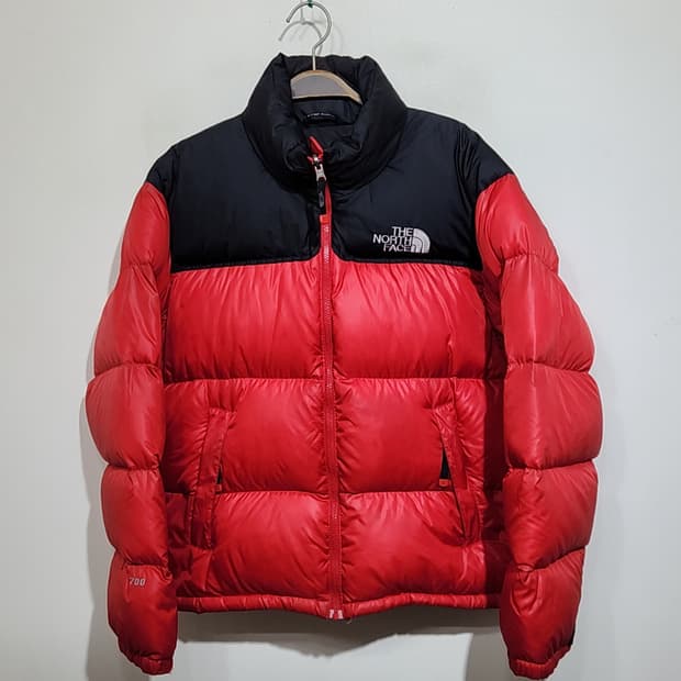 (95) 노스페이스 구스다운 눕시패딩 점퍼 검빨 거위털 700 자켓 