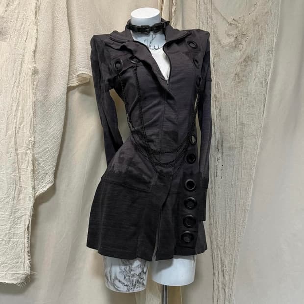 Salvage Eyelet Detail Chain Zipup