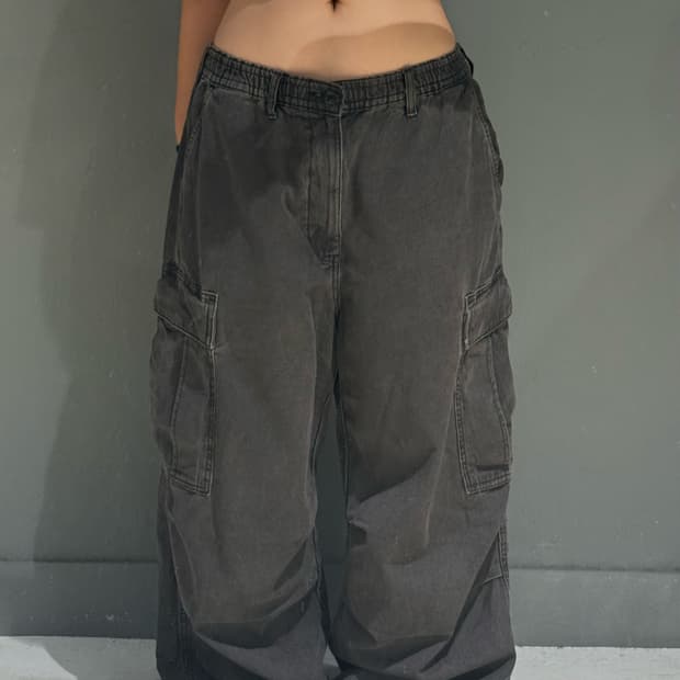 GU super-wide denim cargo pants