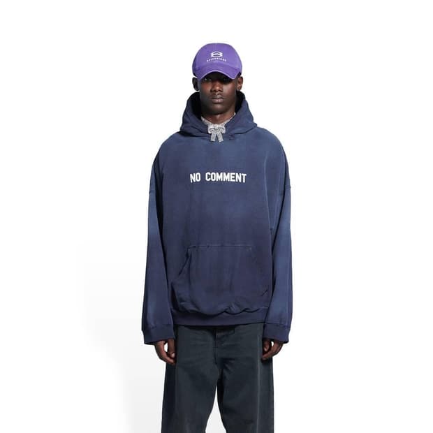 [2] 발렌시아가 22SS 노코멘트 후디 네이비