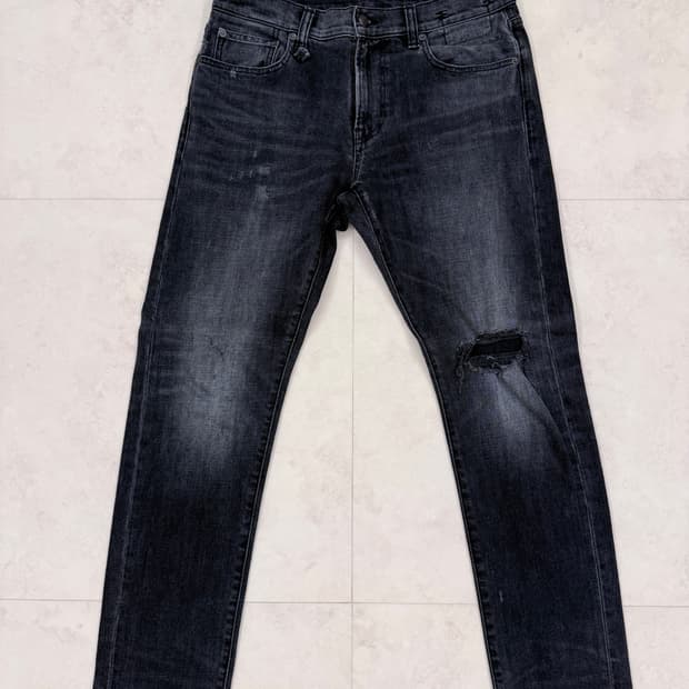 [32] R13 흑청 디스진 슬림스트레이트