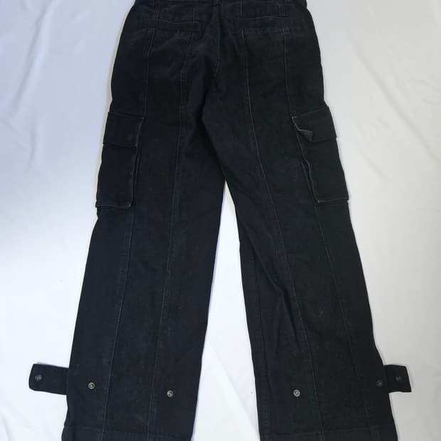 메종미네드 가죽패치 블랙 데님팬츠 흑청 진 46