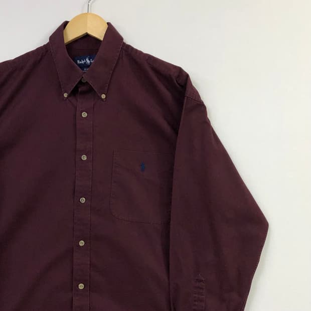105 폴로 버건디 솔리드코튼 셔츠