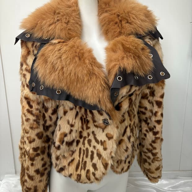 레오파드 퍼 자켓