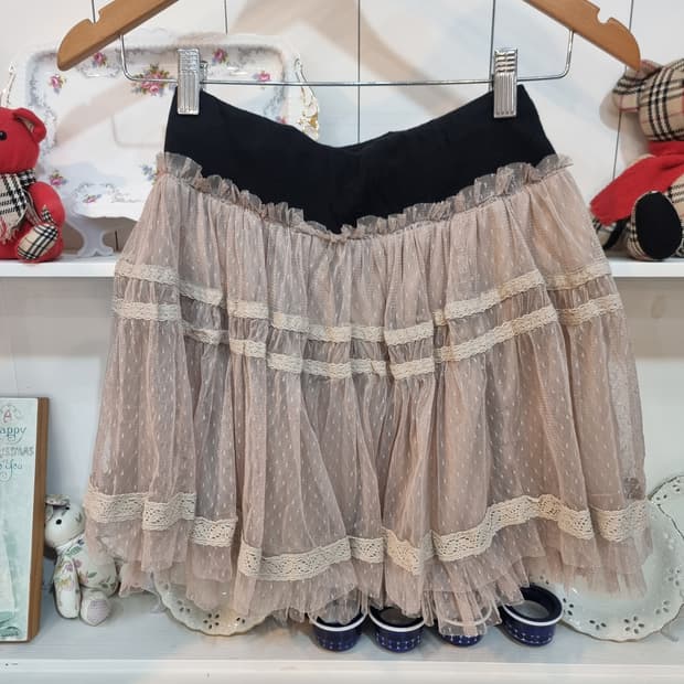 레이스 캉캉 스커트
