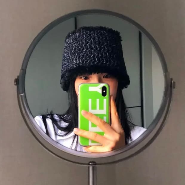 봄본 래빗햇 차콜 버킷햇 (조이착용)