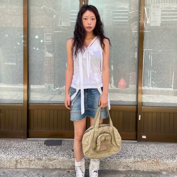 adidas x Stella Mccartney 화이트 슬리스브리스