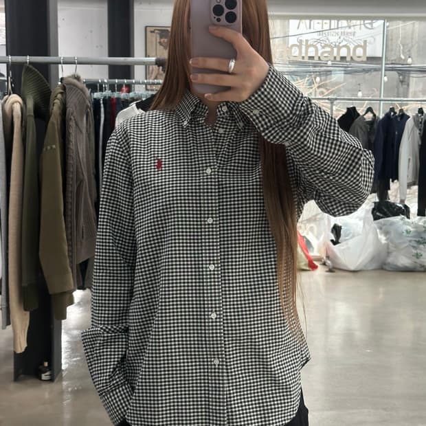 폴로랄프로렌 깅엄 체크 버튼다운 셔츠