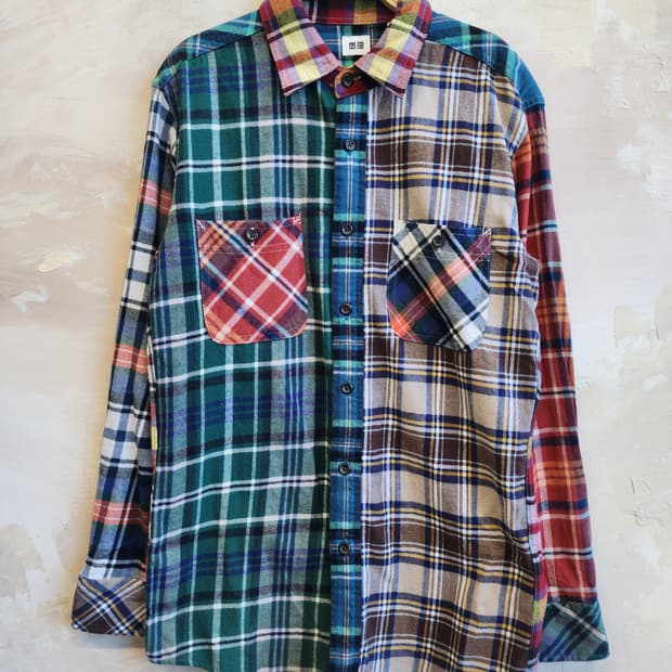 유니클로 체크 셔츠 M
