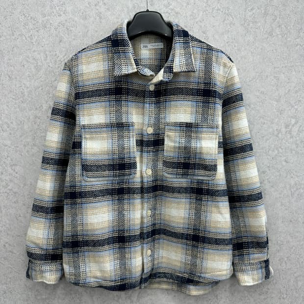 95 자라 남자 체크 루즈핏 울 자켓