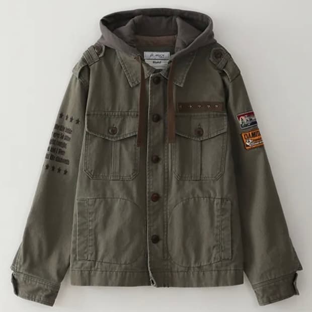 [50]블루썬플라워 빈티지 워시드 후드 자켓