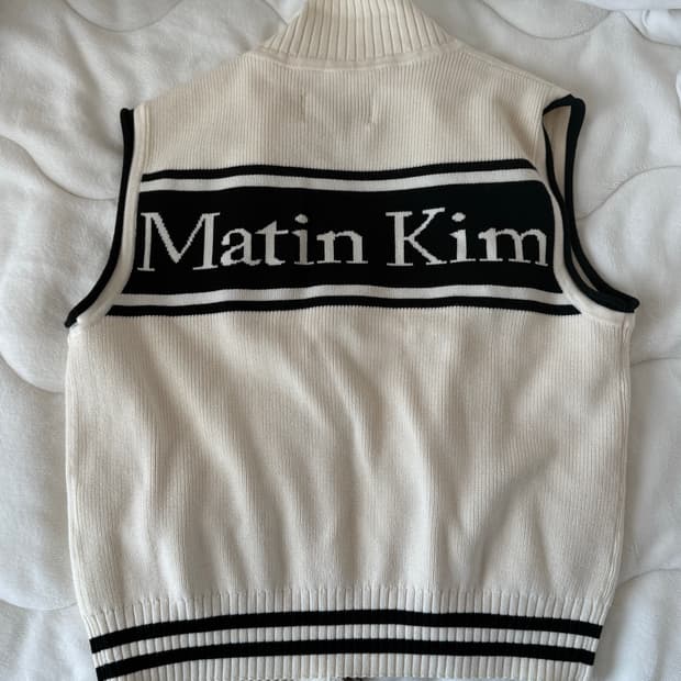 마뗑킴 스펠 포인트 니트 조끼 아이보리 (s)