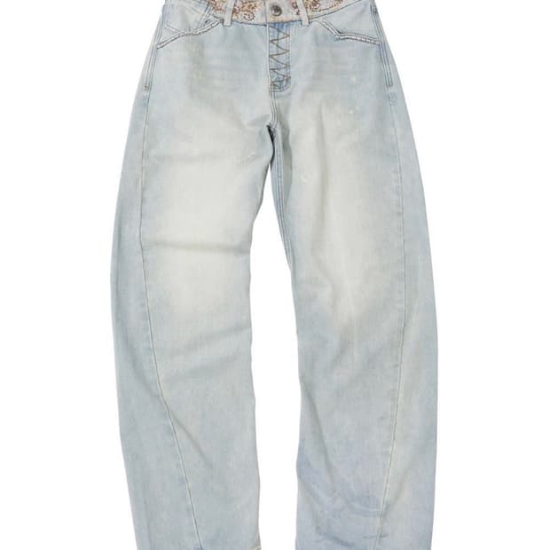 구해요 스컬프터 Beaded Waist Denim Pants