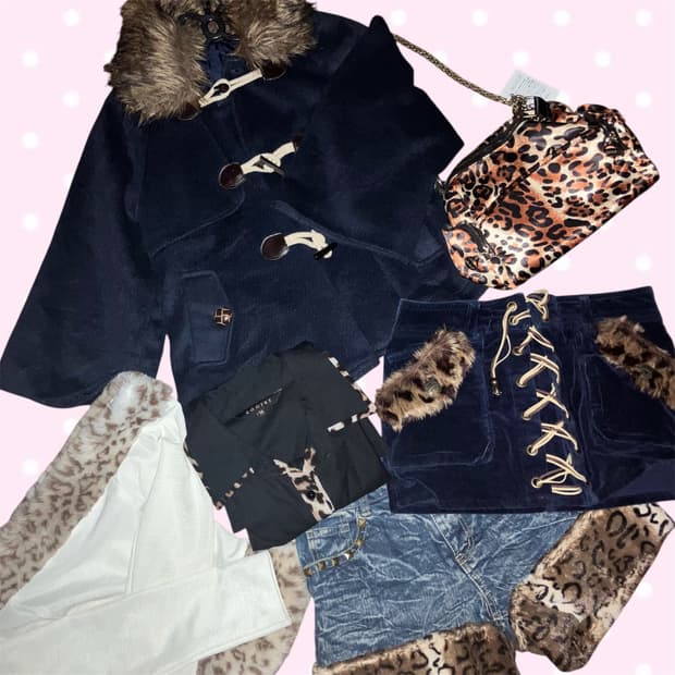 오네가루 갸루 공개박스 레오파드 옷 잡화 일괄 판매